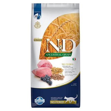 N&D Ancestral Grain Kuzulu Yaban Mersinli Düşük Tahıllı Kısırlaştırılmış Kedi Maması 10 Kg