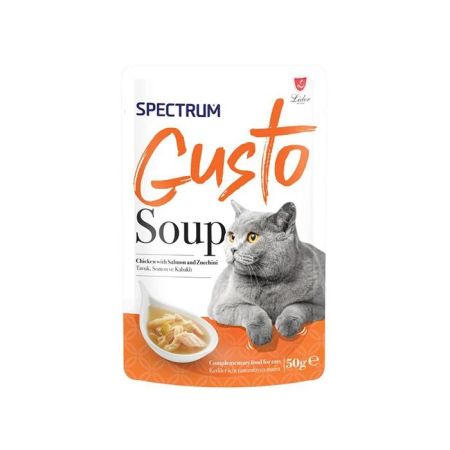 SPECTRUM GUSTO TAVUK,SOMON VE KABAKLI KEDİ ÇORBA 50 GR