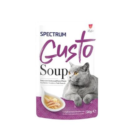 SPECTRUM GUSTO TON BALIK,TAVUKLU VE TATLI PATATESLİ KEDİ ÇORBA 50 GR