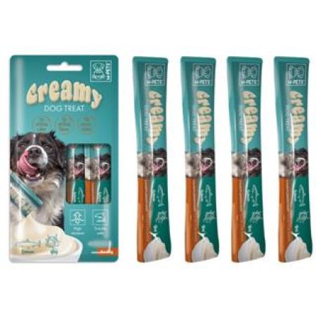 M- PETS KÖPEK ÖDÜLÜ CREAMY SOMON BALIKLI BİFTEKLİ 4X15 gr