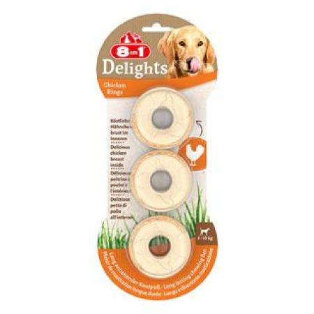 8in1 Delights Bones Köpek Ağız Bakım Kemiği Halka 3 Adet 119gr