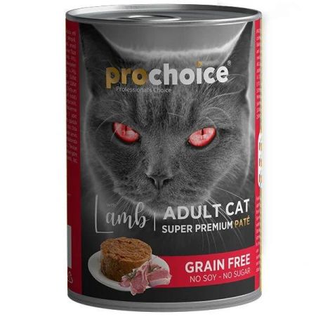 ProChoice Kuzu Etli Tahılsız Pate Yetişkin Kedi Konservesi 400gr