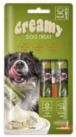 M-Pets Köpek Ödülü Creamy Ton Balıklı Deniz Taraklı 4 x 15 Gr