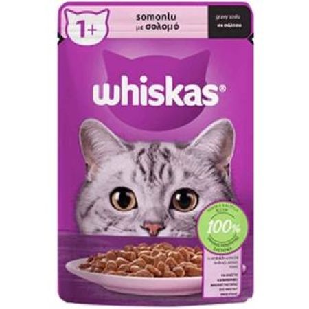 Whiskas Pouch Sos İçinde Somonlu Yetişkin Kedi Konservesi 85gr