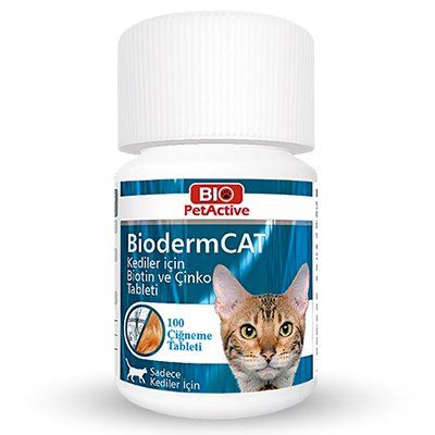 Pet Active Biodermcat Kediler İçin Tüy Dökülme Önleyici Biotin Ve Çinko Tableti 30 Gr