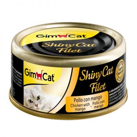 Gimcat Shinycat Kıyılmış Fileto Öğünlük Kedi Konservesi Tavuklu ve Mangolu 70 gr