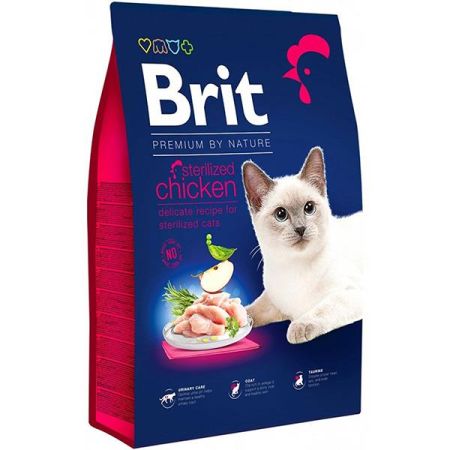 Brit Premium By Nature Tavuklu ve Pirinçli Kısırlaştırılmış Kedi Maması 8 Kg