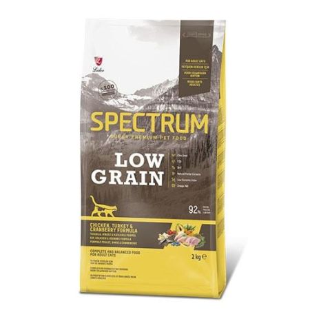 Spectrum Tavuklu Hindili ve Kızılcıklı Düşük Tahıllı Yetişkin Kedi Maması 2 Kg