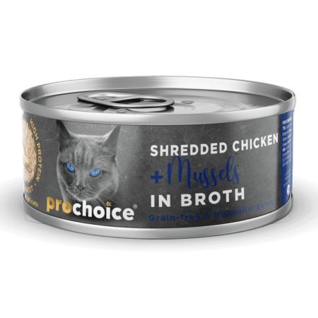 ProChoice Hypo-Allergenic Sos İçinde Tavuk Etli ve Midyeli Tahılsız Yetişkin Kedi Konservesi 70 gr