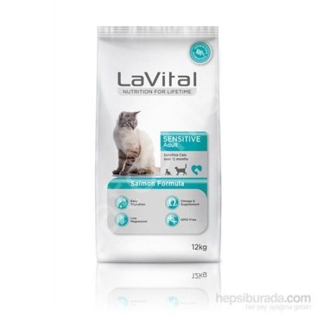 LaVital Sensitive Somonlu 12 kg Yetişkin Kedi Maması