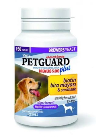 Petguard Köpekler İçin Biotin ve Sarımsaklı Bira Mayası Tableti 150 Adet