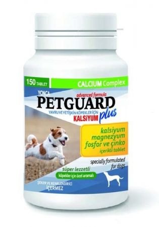 Petguard Köpekler İçin Magnezyum Fosfor ve Çinkolu Kalsiyum Tableti 150 Adet