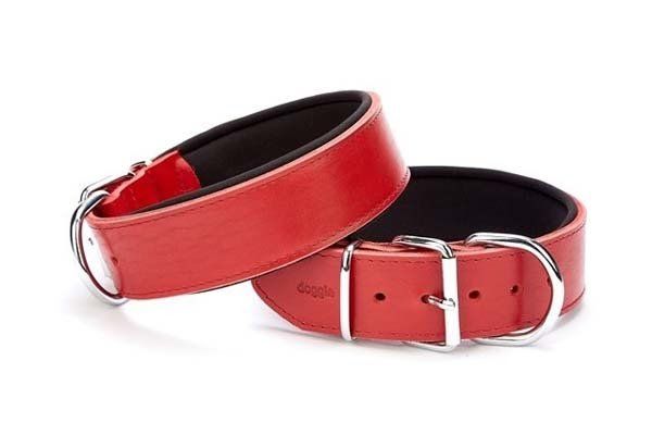 Doggie Güçlü Deri Köpek Boyun Tasması Medium Kırmızı 5x55-65 Cm