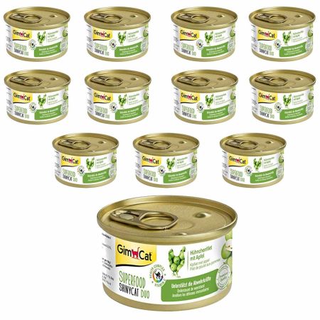 GimCat Shinycat Duo Kedi Maması Tavuklu Elmalı 70 gr (12 Adet)