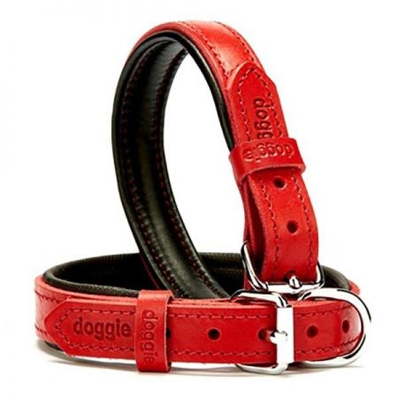 Doggie Fırstclass Köpek Deri Boyun Tasması Small Kırmızı 2x30-35 Cm