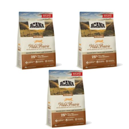 Acana Wild Prairie Tavuklu ve Göl Balıklı Tahılsız Kedi Maması 1,8 kg (3'lü Paket)