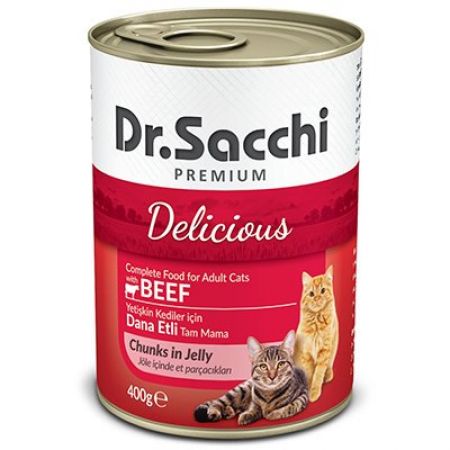 Dr.Sacchi Sığır Etli Yetişkin Kedi Konservesi 400gr