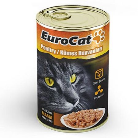 Eurocat Kümes Hayvanlı Yetişkin Kedi Konservesi 415 Gr