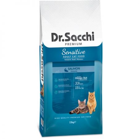 Dr.Sacchi Premium Sensitive Salmon Yetişkin Kedi Mamasi 15kg