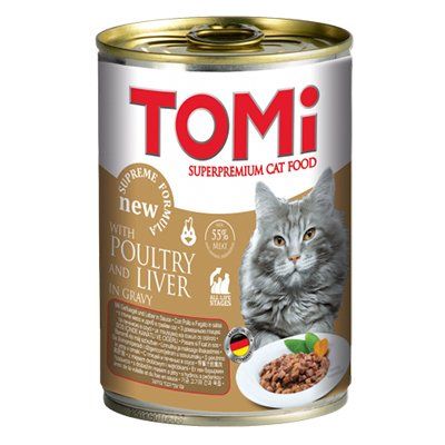 Tomi Kanatlı Eti ve Ciğerli Kedi Konservesi 400 Gr