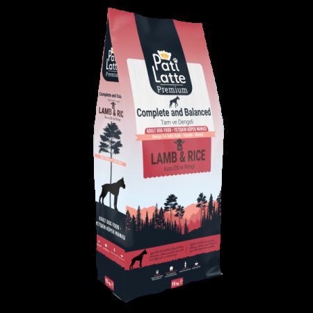 Pati Latte Yetişkin Köpek Kuzu Etli Kuru Mama 20 Protein 15 Kg.