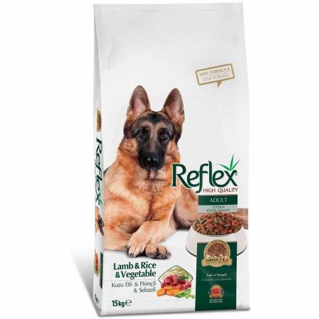 Reflex Kuzulu Pirinçli ve Sebzeli Yetişkin Köpek Maması 15 Kg