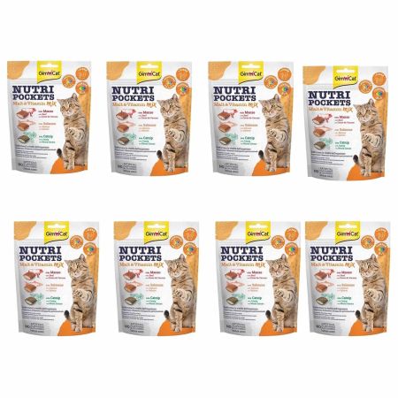 GimCat Nutri Pockets Malt Vitamin Mix Kedi Ödülü  8 x 150 gr