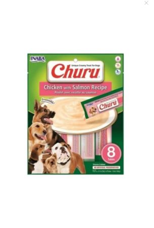 Inaba Ciao Churu Somonlu ve Tavuklu Tamamlayacı Sıvı Köpek Ödül Maması 20 Gr 8 Adet