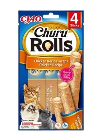 Inaba Churu Rols Sticks Tavuk Sargılı Kedi Ödül Maması 4x10 Gr