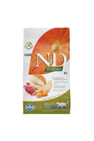 N&D Pumpkin Tahılsız Ördek Etli Balkabaklı ve Kavunlu Yetişkin Kedi Maması 1.5 Kg