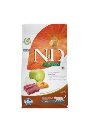 N&D Pumpkin Tahılsız Geyik Etli Balkabaklı ve Elmalı Yetişkin Kedi Maması 1.5 Kg