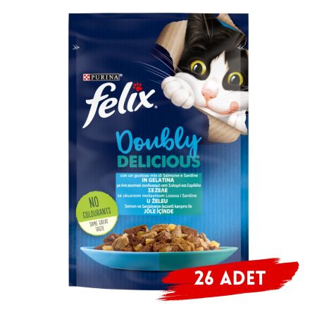 Felix Somon ve Sardalyalı Yaş Kedi Maması 85 Gr X 26 Adet