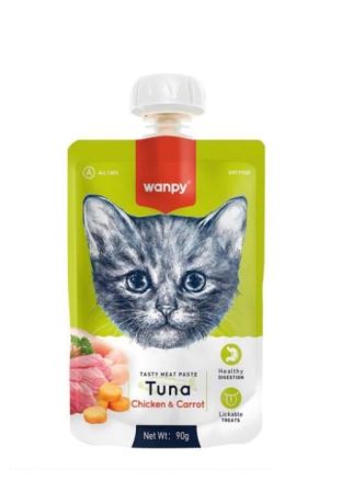 Wanpy Ton Balıklı Tavuklu ve Havuçlu Sıvı Kedi Ödülü 90 Gr