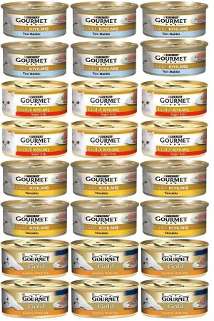 Gourmet Karışık Kıyılmış Konserve Yetişkin Kedi Yaş Maması 24 X 85 G