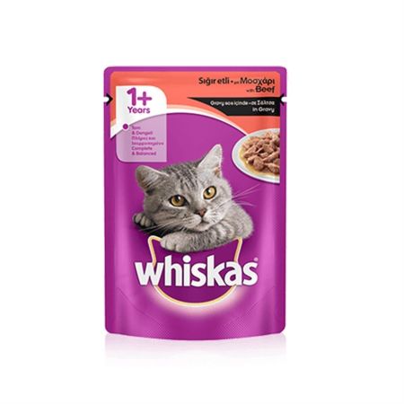 Whiskas Pouch Gravy Soslu Sığır Etli Yaş Kedi Maması 85gr