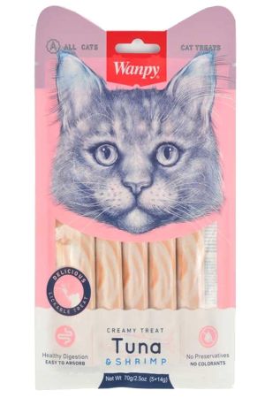 Wanpy Ton Balığı Ve Karidesli Sıvı Kedi Ödülü 5x14 gr