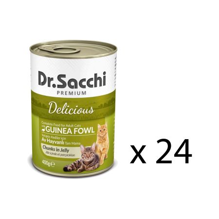 Dr. Sacchi Delicious Av Hayvanlı Yetişkin Kedi Konservesi 400 g (24 Adet)