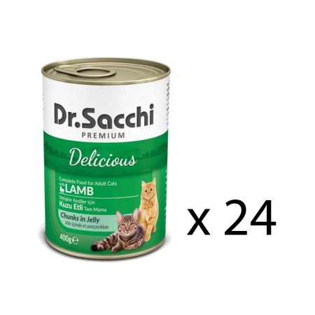 Dr. Sacchi Delicious Kuzulu Yetişkin Kedi Konservesi 400 g (24 Adet)