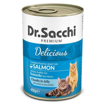 Dr. Sacchi Delicious Somonlu Yetişkin Kedi Konservesi 400 g