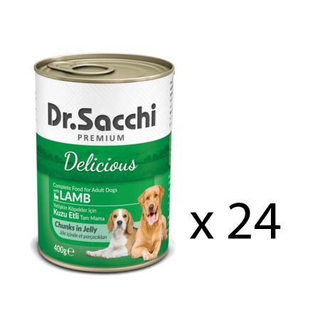 Dr. Sacchi Delicious Kuzulu Köpek Konservesi  400 gr (24 Adet)