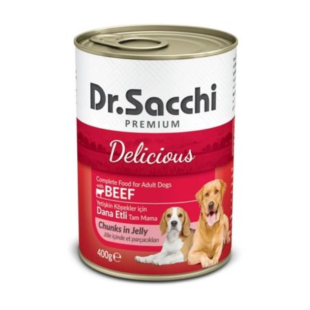 Dr. Sacchi Delicious Sığır Etli Köpek Konservesi  400 gr