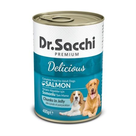 Dr. Sacchi Delicious Somonlu Köpek Konservesi  400 gr