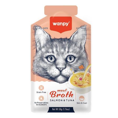 Wanpy Kediler için Somon & Ton Balığı Eti Çorbası 50g