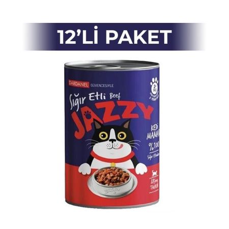 Dardanel Jazzy Sığır Etli Kedi Konservesi 400 gr 12 Adet