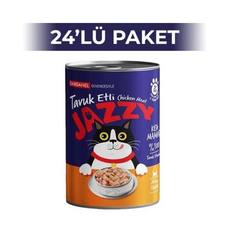 Dardanel Jazzy Tavuk Etli Kedi Konservesi 400 gr 24 Adet