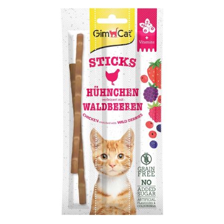 Gimcat Duo Sticks Tavuklu Ve Yaban Mersinli Çubuk Kedi Ödülü 15 g (3 x 5 g)