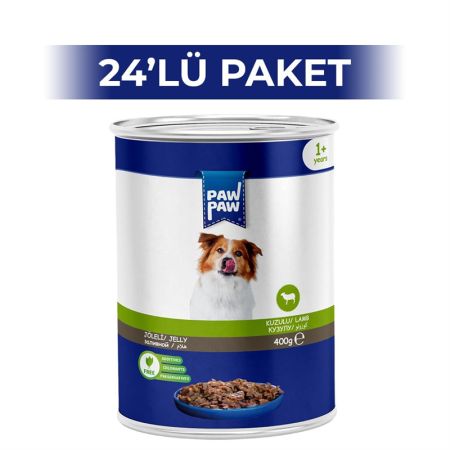 Paw Paw Jelly Kuzulu Yetişkin Köpek Konserve Maması 400 gr 24 Adet