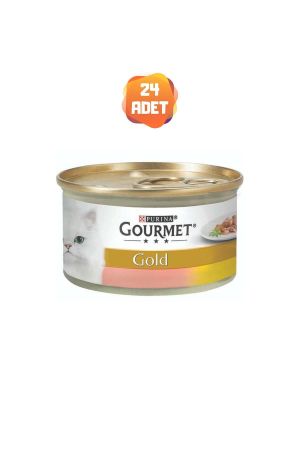 Gourmet Gold Parça Etli ve Soslu Somon ve Tavuklu Kedi Konserve Maması 85 Gr x 24 Adet