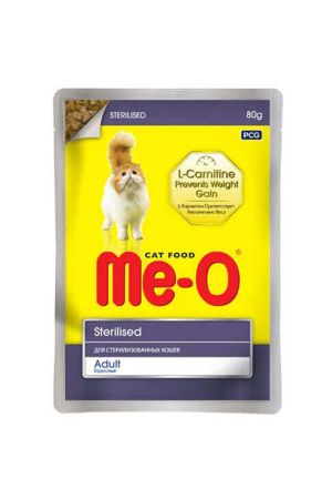 Me-O Pouch Tavuklu Jöleli Yetişkin Kedi Konserve Maması 80 Gr