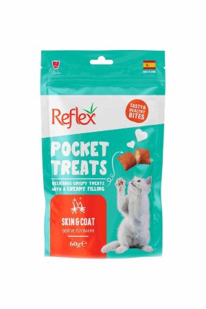 Reflex Pocket Treats Deri ve Tüy Bakımı Kedi Ödül Maması 60 Gr